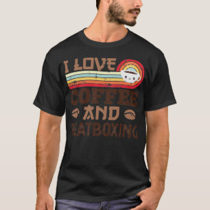 I love Coffee and Beatboxing Retro Sunset Gift T-Shirt