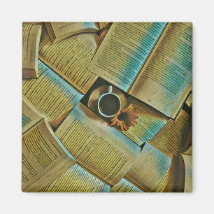 I love coffee and books magnet