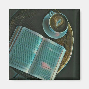 I love coffee and books magnet