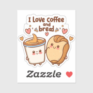 I Love Coffee and Bread Gift For Coffee Lover