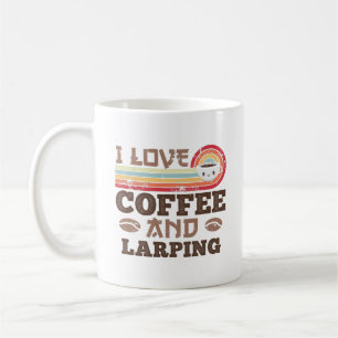 I love Coffee and Larping Retro Sunset Gift Mug