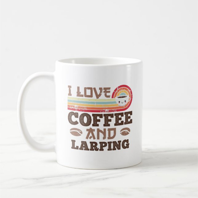 I love Coffee and Larping Retro Sunset Gift Mug (Left)