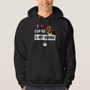 I Love Coffee And My Basset Hound Dog Mum Dad Pet  Hoodie
