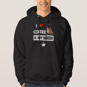 I Love Coffee And My Boxer Bulldog Mum And Dad Dog Hoodie