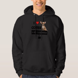 I Love Coffee And My Chihuahua Mum Dad Pet Parent  Hoodie