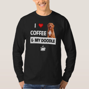 I Love Coffee And My Golden Doodle Dog Mum Dad Pet T-Shirt