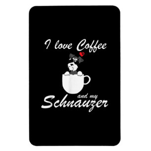 i love coffee and my schnauzer dog lovers magnet