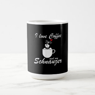 i love coffee and my schnauzer dog lovers mug