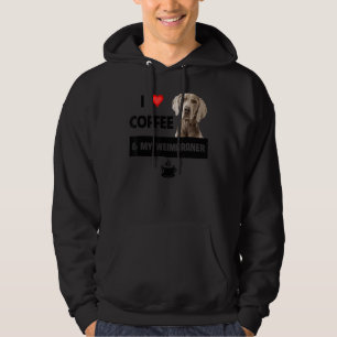 I Love Coffee And My Weimaraner Mum Dad Dog Animal Hoodie