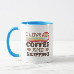 I love Coffee and Skipping Retro Sunset Gift Mug