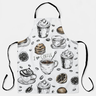 I Love Coffee Apron - Cute Barista Gift
