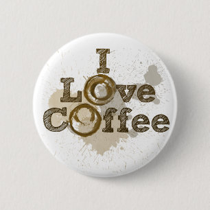 I Love Coffee Art Caffeine 6 Cm Round Badge