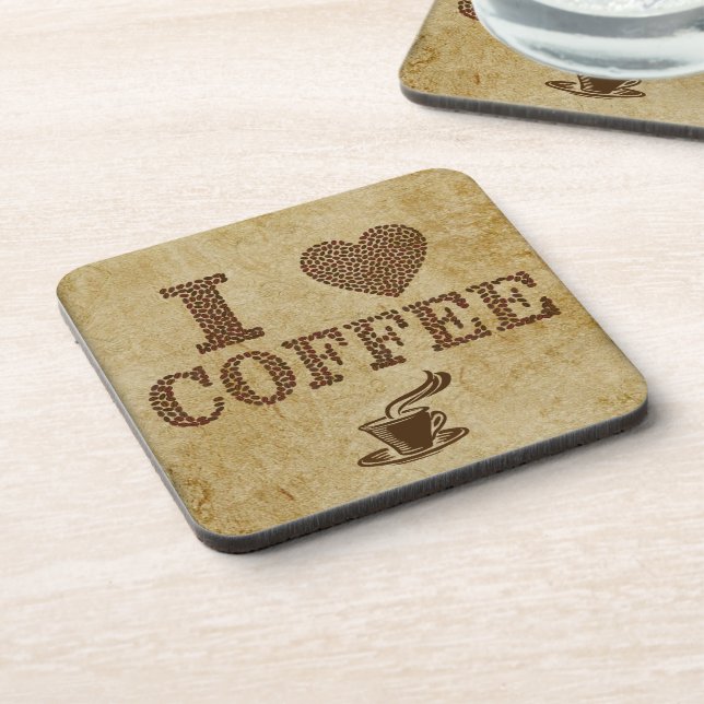 I Love Coffee Beverage Coaster (Left Side)
