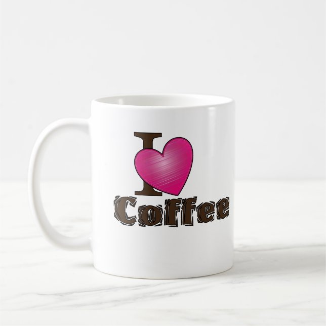 "I Love Coffee" Coffee Mug (Left)
