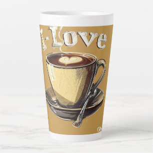 I Love Coffee Digital Art Latte Mug