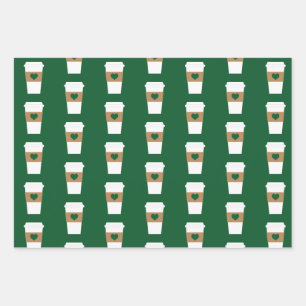 I Love Coffee Disposable Coffee Cup Wrapping Paper Sheet