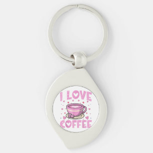 I Love Coffee - Funny Coffee Drinker Caffeine Addi Key Ring