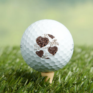 I Love Coffee Golf Balls