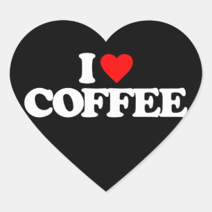 I LOVE COFFEE HEART STICKER