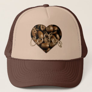 I Love Coffee Heart Trucker Hat
