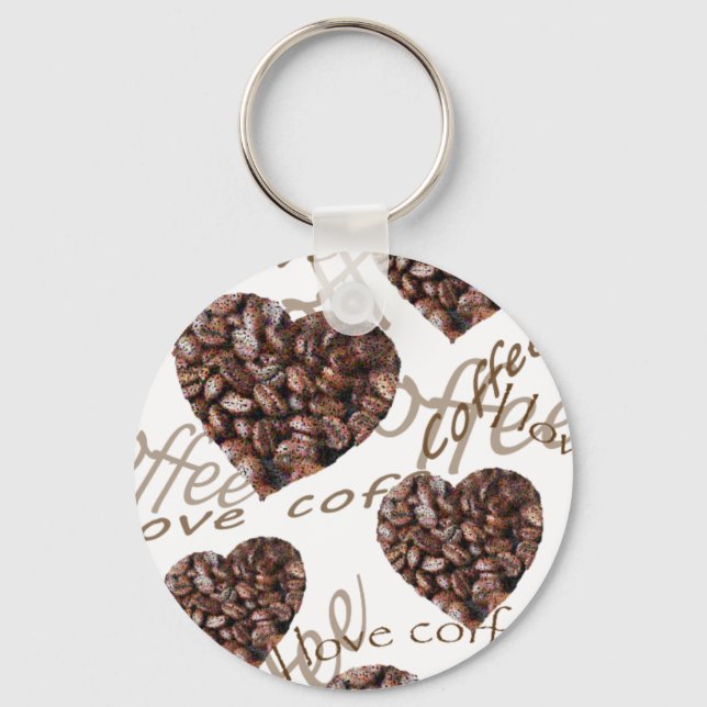 I Love Coffee!! Key Ring (Front)