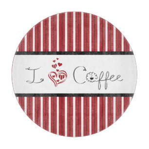 I Love Coffee Letter Art Cutting Board