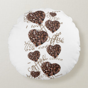 I Love Coffee Round Cushion