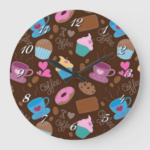 I Love Coffee Sweets & Treats Wall Clock