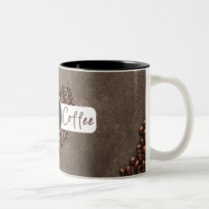 "I Love Coffee" With Coffee Beans Heart Mug