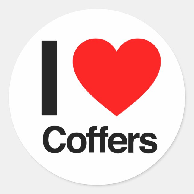 i love coffers classic round sticker (Front)