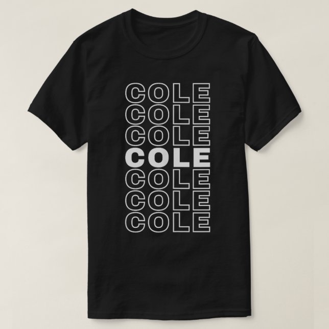 I Love Cole Retro Pattern Personalised First Name  T-Shirt (Design Front)