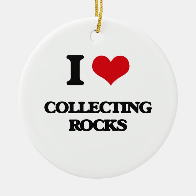 I Love Collecting Rocks Ceramic Tree Decoration (Front)
