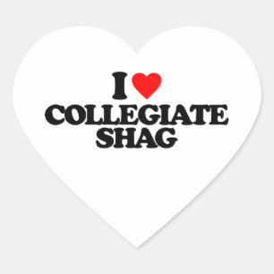 I LOVE COLLEGIATE SHAG HEART STICKER
