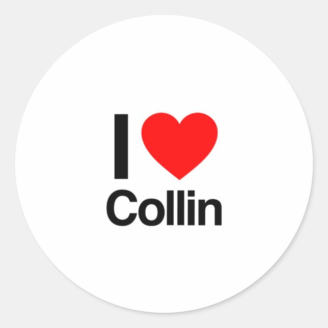 i love collin classic round sticker (Front)