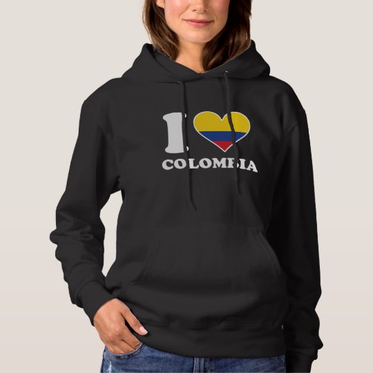 I Love Colombia Colombian Flag Heart Hoodie