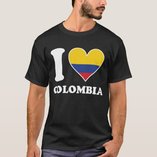 I Love Colombia Colombian Flag Heart T-Shirt