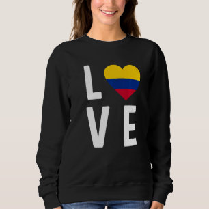 I Love Colombia Flag Map Colombian Pride Souvenir Sweatshirt