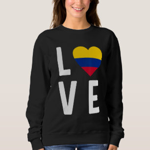I Love Colombia Flag Map Colombian Pride Souvenir Sweatshirt