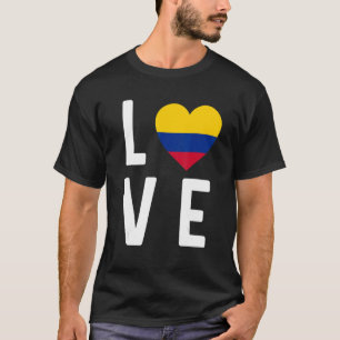 I Love Colombia Flag Map Colombian Pride Souvenir  T-Shirt