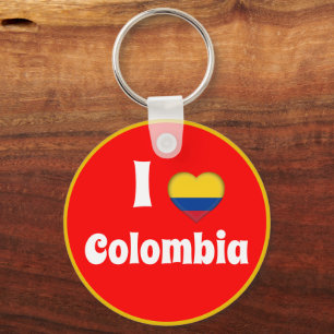I love Colombia & Heart - country, travel / sports Key Ring