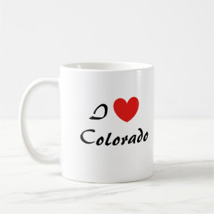 I Love Colorado Heart Typography Coffee Mug