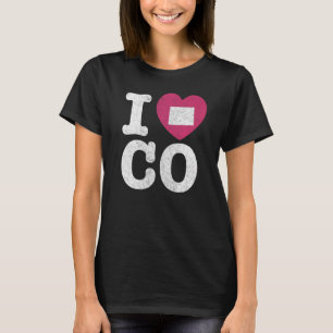 I Love Colorado Mountain State Rocky Mountains Ski T-Shirt