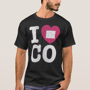 I Love Colorado Mountain State Rocky Mountains Ski T-Shirt