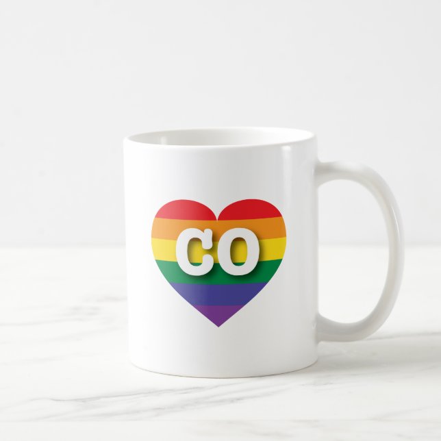 I Love Colorado Rainbow Heart Coffee Mug (Right)