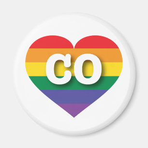 I Love Colorado Rainbow Heart Magnet