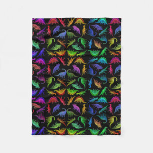 I Love Colourful Dinosaurs Fleece Blanket