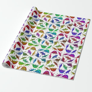I Love Colourful Dinosaurs Wrapping Paper