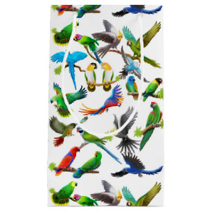 I Love Colourful Parrots Gift Bag