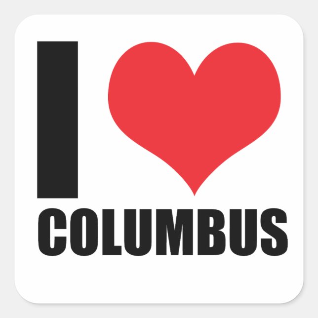 I love Columbus  Square Sticker (Front)