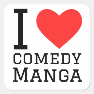 I love comedy manga square sticker